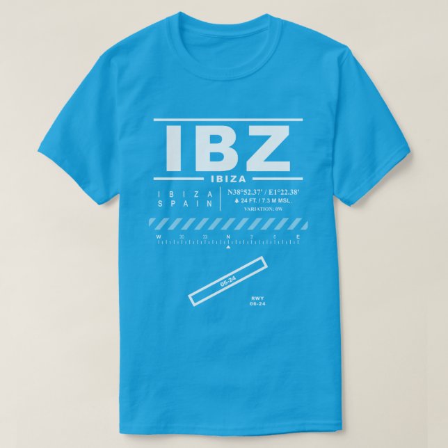 Camiseta Ibiza Aeroporto IBZ T-Shirt (Frente do Design)