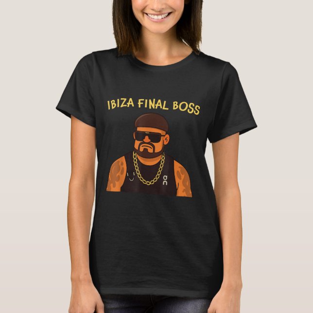 Camiseta Ibiza Final Boss Funny Viral Meme Club Partilhando (Frente)