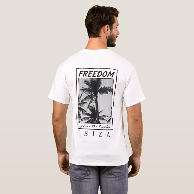 Camiseta Ibiza Freedom | Premium Aesthetic Palm Graphic T-S (Parte Traseira Completa)