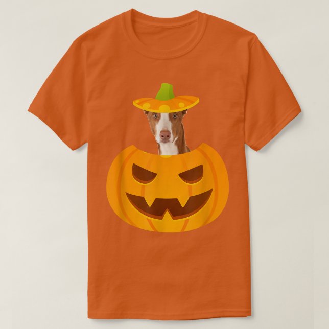 Camiseta Ibizan Hound Peeking fora de JackoLantern (Frente do Design)