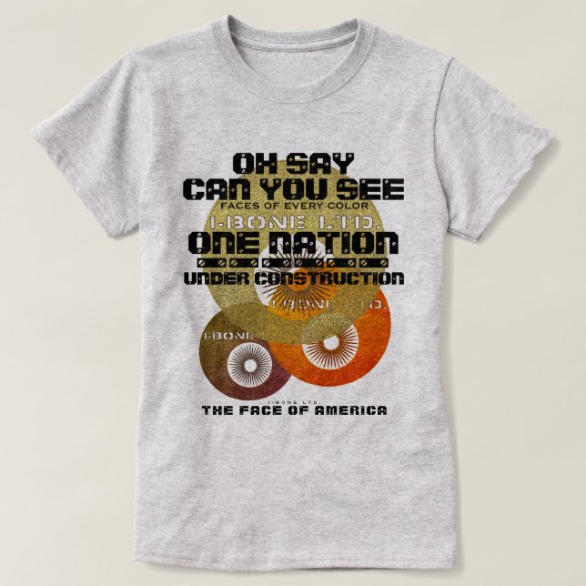 Camiseta IBONELTD. FACES DE UMA NAÇÃO DE T-Shirt AMERICA (Frente do Design)