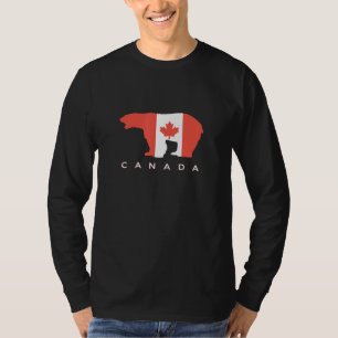 Camiseta Ice Bear Canadá Países Canadá Bandeira Mapeada Fol