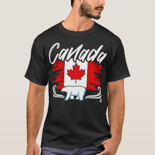 Camiseta Ice Bear Canadian Flag Mapepae Leaf Canada
