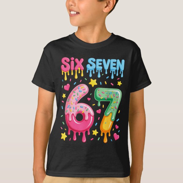 Camiseta Ice Cream 67 Meme Funny Six Seven Gen Alpha Slang  (Frente)