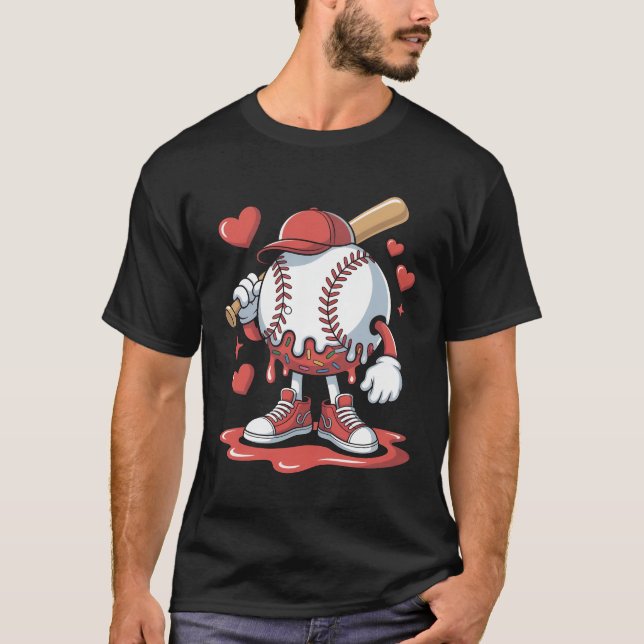 Camiseta Ice Cream Baseball Drip Melting Character Art Ice  (Frente)