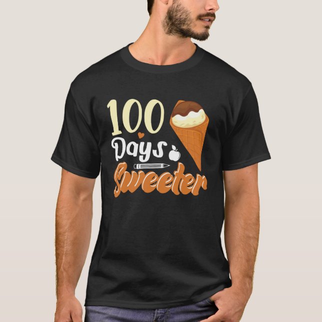 Camiseta Ice Cream Cone 100 Days Of School Teachers Girls B (Frente)