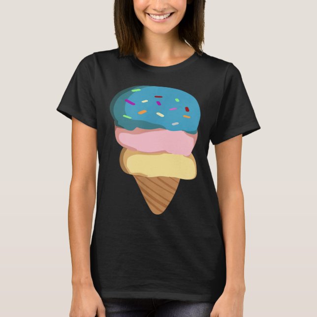 Camiseta Ice Cream Cone  Ice Cream For Girls & Women (Frente)