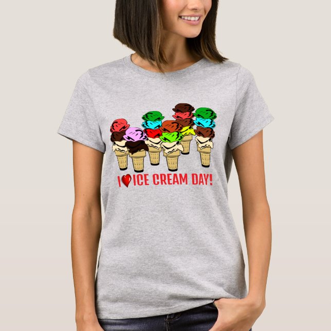 Camiseta Ice Cream Cones For Ice Cream Day (Frente)