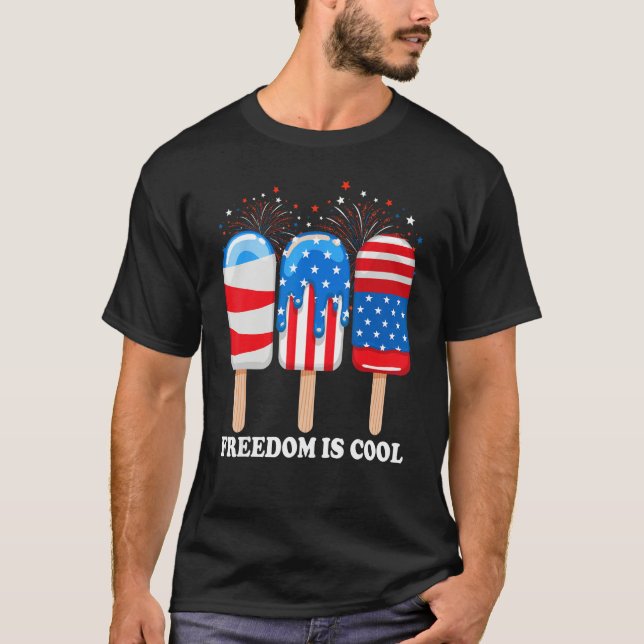Camiseta Ice Cream Cones Funny 4th of July Patriotic Americ (Frente)