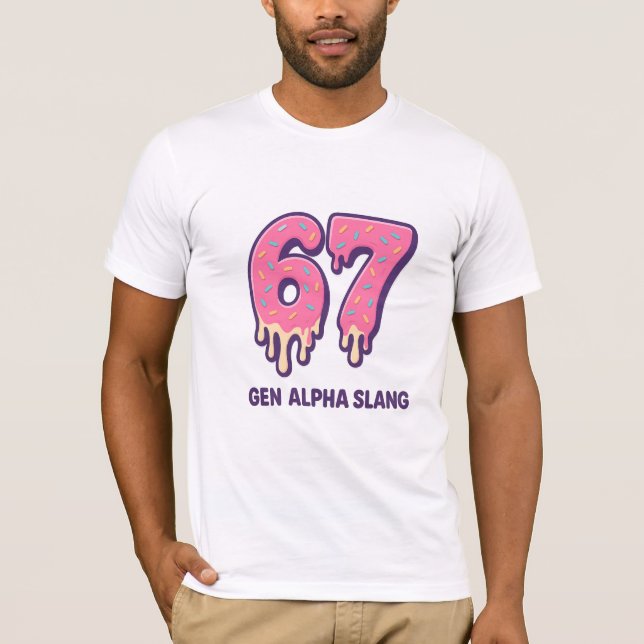 Camiseta Ice Cream Drip Meme Gen Alpha 67 (Frente)