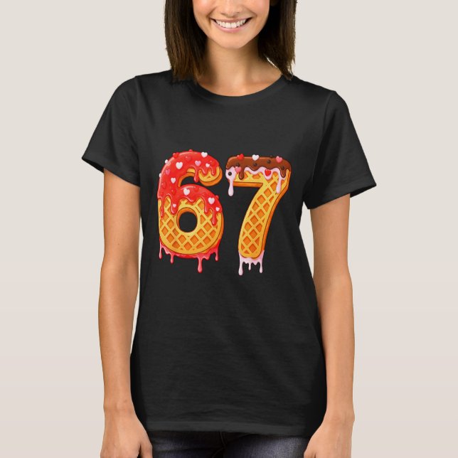 Camiseta Ice Cream Drip Six Seven 67 Valentines Day For Men (Frente)