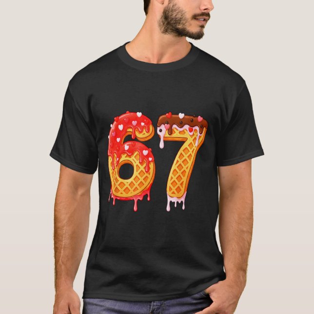 Camiseta Ice Cream Drip Six Seven 67 Valentines Day For Men (Frente)