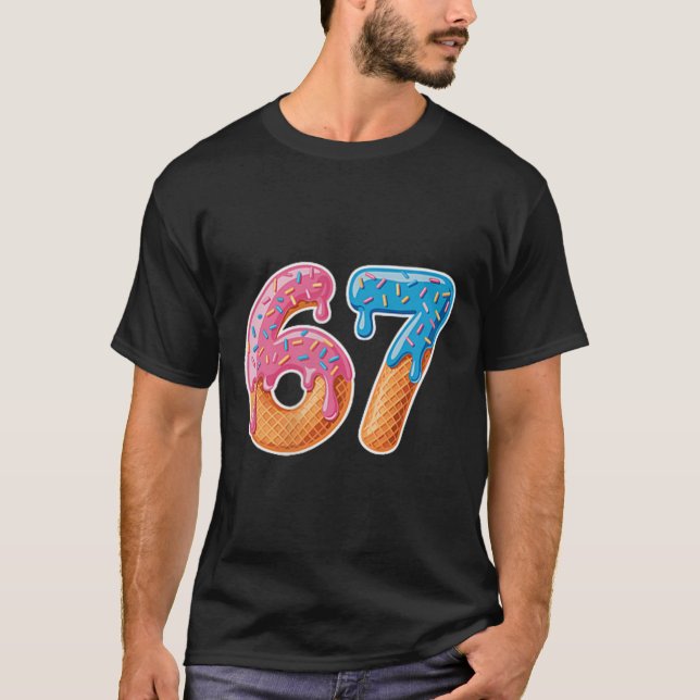 Camiseta Ice Cream Drip Six Seven 6 7 Meme 67  (Frente)