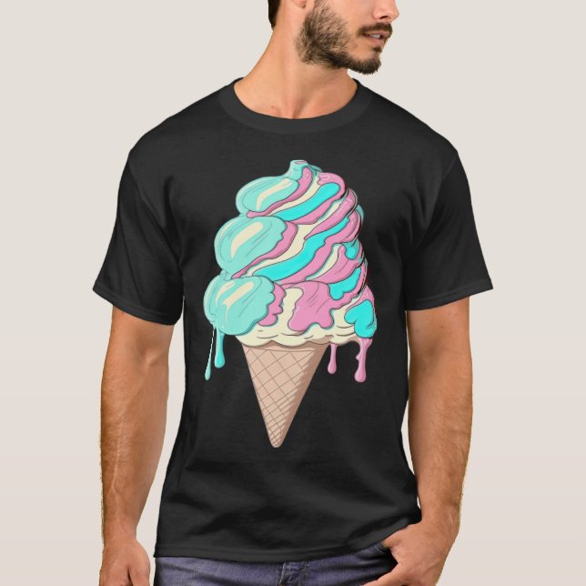 Camiseta Ice Cream Vaporwave Retrowave Aesthetic (Frente)