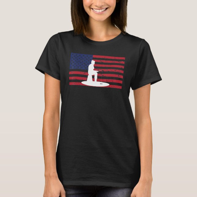 Camiseta Ice Fishing US Flag Ice Fisherman Ice Fisher_1 (Frente)