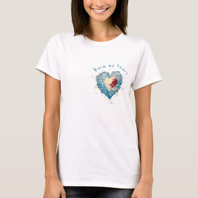 Camiseta Ice Heart and Rose, personnalisé (Frente)