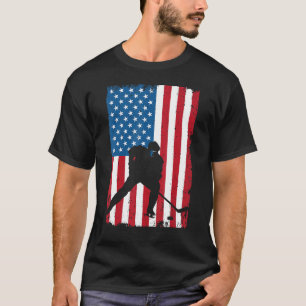 Camiseta Ice Hockey American Flag Vintage Sports USA