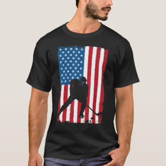 Camiseta Ice Hockey American Flag Vintage Sports USA