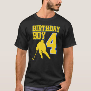 Camiseta Ice Hockey Boy 4º Aniversário Jogador de Esporte T