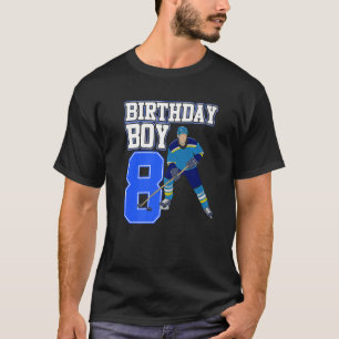Camiseta Ice Hockey Boy 8º Aniversário Jogador de Esporte T
