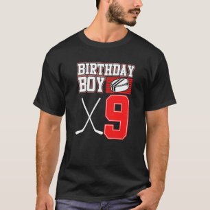 Camiseta Ice Hockey Boy 9º Aniversário Jogador de Esporte T