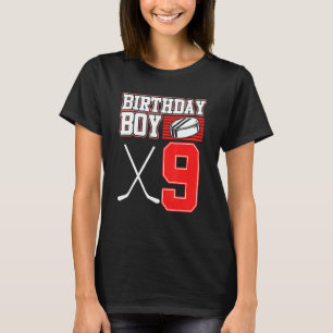 Camiseta Ice Hockey Boy 9º Aniversário Jogador de Esporte T