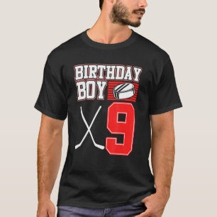 Camiseta Ice Hockey Boy 9º Aniversário Jogador de Esporte T
