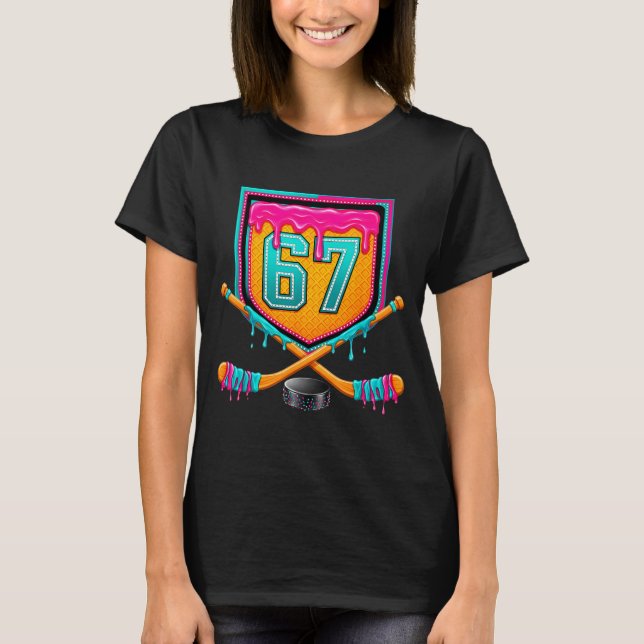 Camiseta Ice Hockey Drip Number 67 Ice Hockey Player  (Frente)