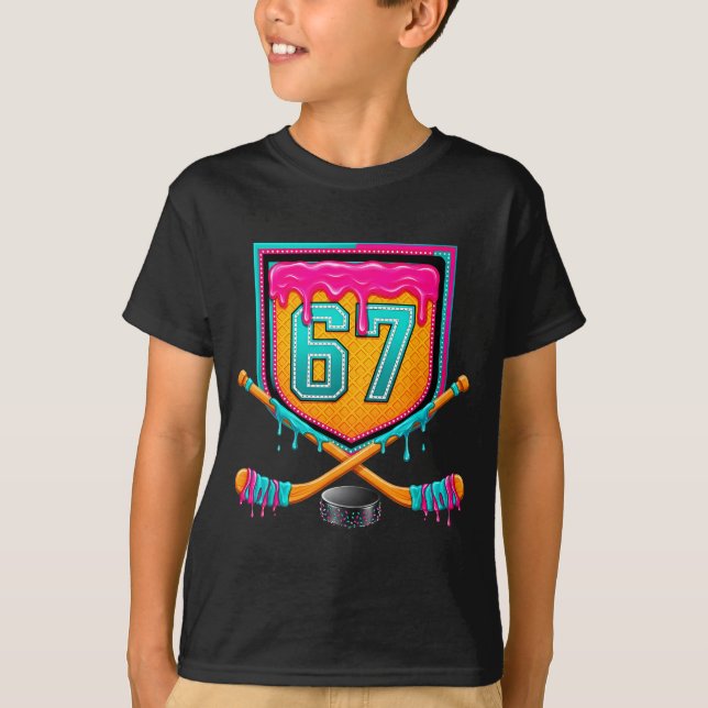Camiseta Ice Hockey Drip Number 67 Ice Hockey Player  (Frente)