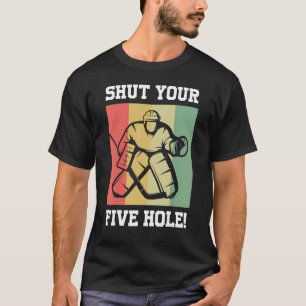 Camiseta Ice Hockey Fecha Seu Goalie De Hóquei De Cinco Bur