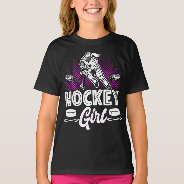 Camiseta Ice Hockey Girl Player Team (Frente)