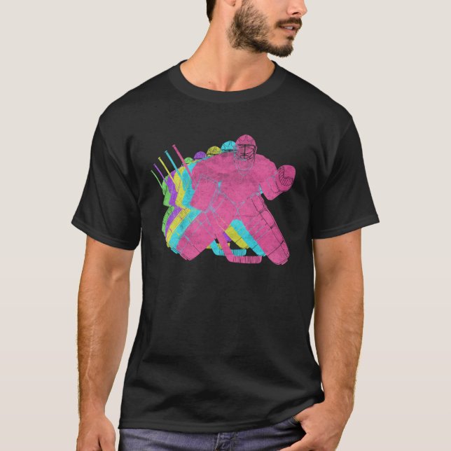 Camiseta Ice Hockey Goalie 80s Colors 1980s (Frente)