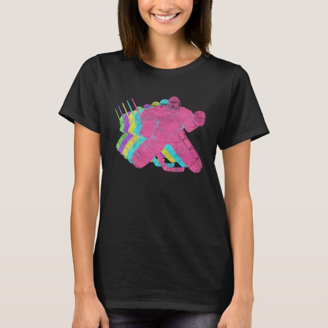 Camiseta Ice Hockey Goalie 80s Colors 1980s (Frente)