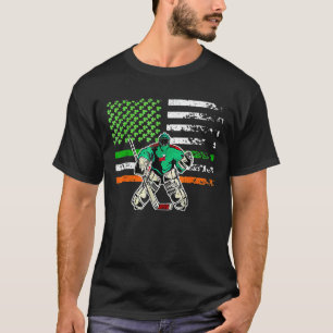 Camiseta Ice Hockey Goalie Irish American Flag St Patricks