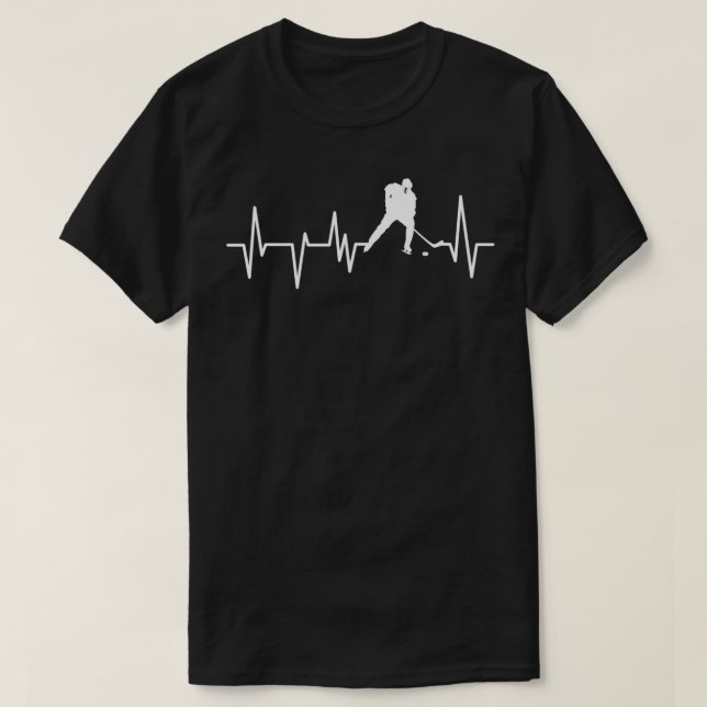 Camiseta Ice Hockey Heartbeat Classic TShirt (Frente do Design)