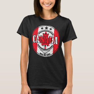 Camiseta Ice Hockey Stick Maple Leaf Canadian Flag Canadá D