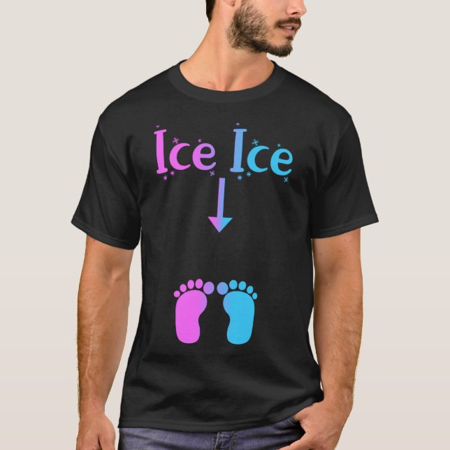 Camiseta Ice Ice Bebê Gravidez Mamãe será Announmen (Frente)