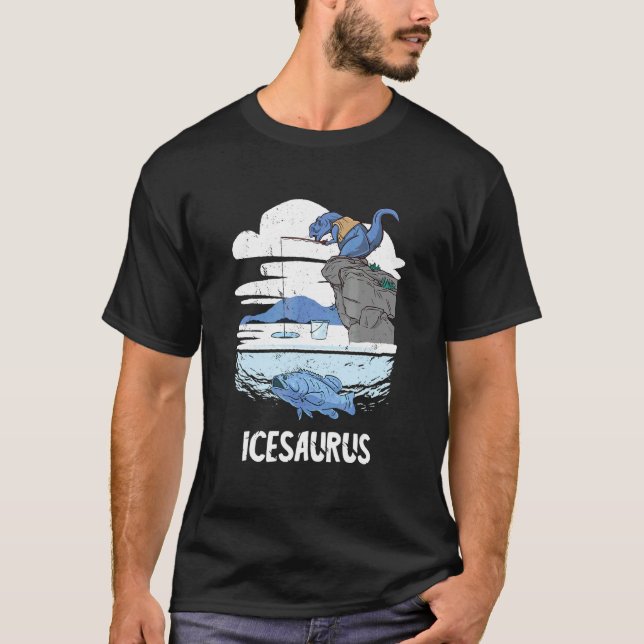 Camiseta Ice Pesca Dinossauro Pesca Dino Ice Hole Rex (Frente)