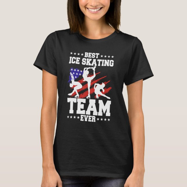 Camiseta Ice Skating 4 De Julho Figura Skating Sport Ameri (Frente)