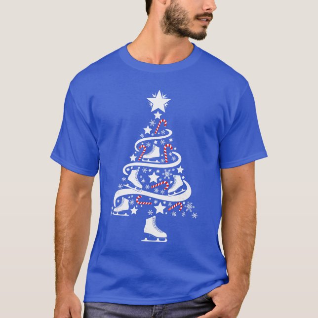 Camiseta Ice Skating Christmasree Holiday Skater Winter Spo (Frente)
