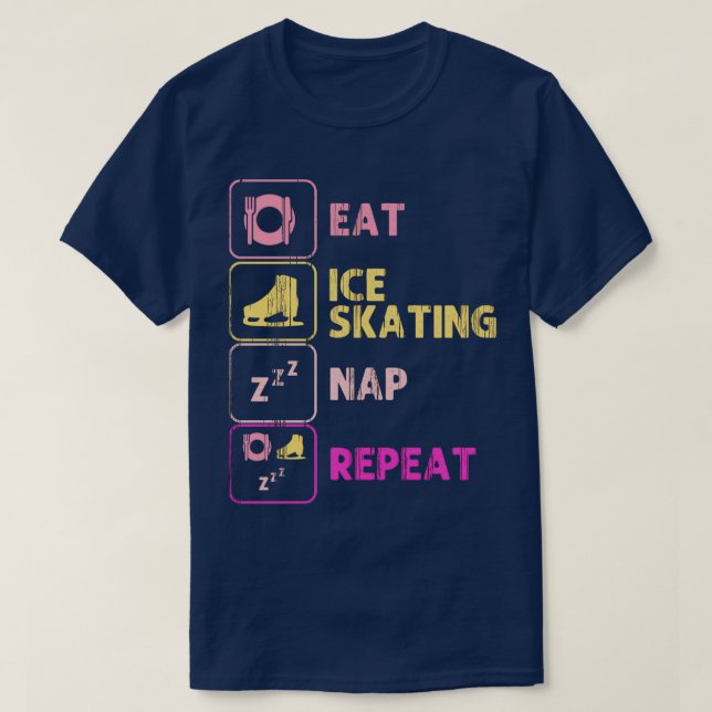Camiseta Ice Skating Eat Sleep Figure Skater Ice Skater (Frente do Design)