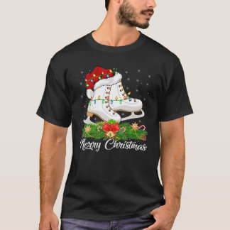 Camiseta Ice Skating Lover Matando Santa Hat Ice Skating C