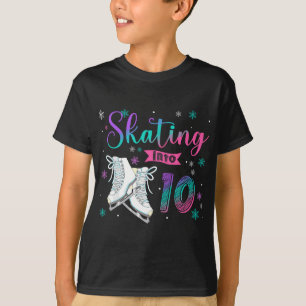 Camiseta Ice Skating Rolling 10th Festa de aniversário Girl