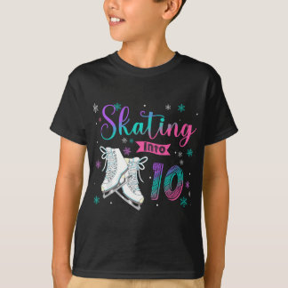 Camiseta Ice Skating Rolling 10th Festa de aniversário Girl