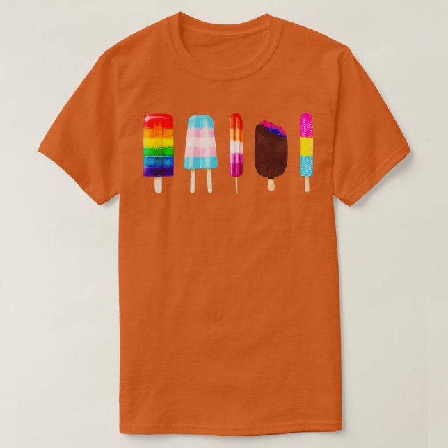 Camiseta ÍceCream LGBT Orgulho gay LGBT Arco-Íris de Lésbic (Frente do Design)