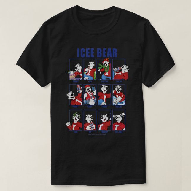 Camiseta ICEE Bear Expressions Grid Poster  (Frente do Design)
