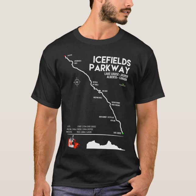 Camiseta Icefields Parkway Canada Highway 93 Road Trip Moto (Frente)