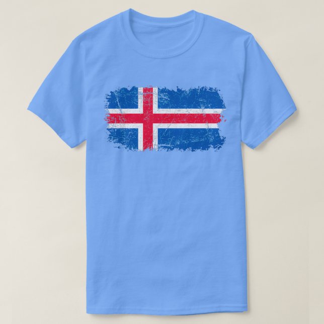 Camiseta Iceland Flag Distressed (Frente do Design)