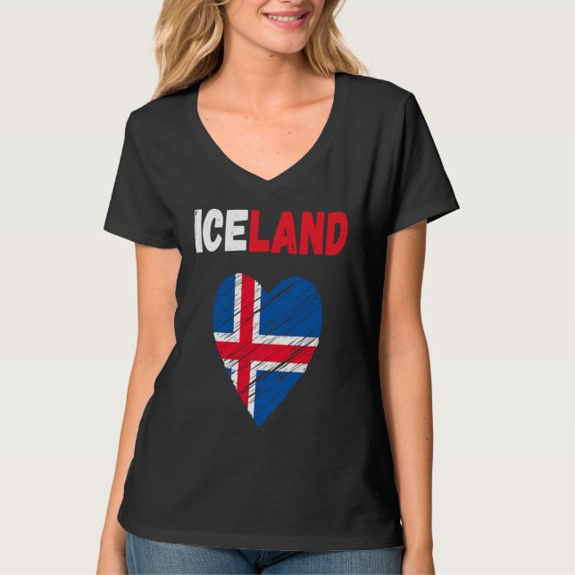 Camiseta Iceland Flag Holiday Iceland Heart Icelander Flag (Frente)