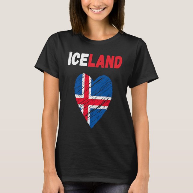 Camiseta Iceland Flag Holiday Iceland Heart Icelander Flag (Frente)